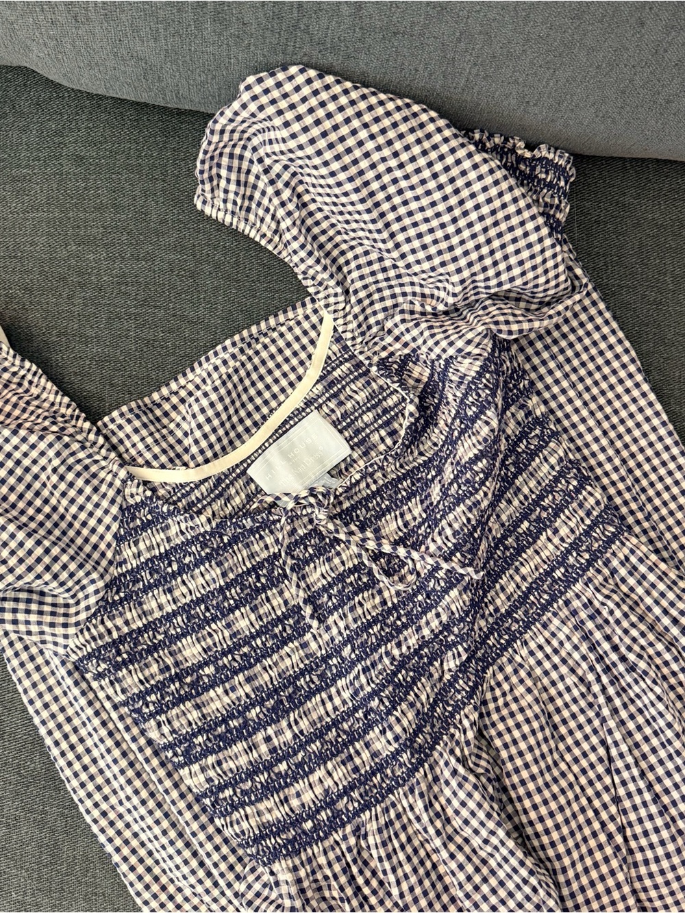 Hill House navy and cream gingham Maxi Dress